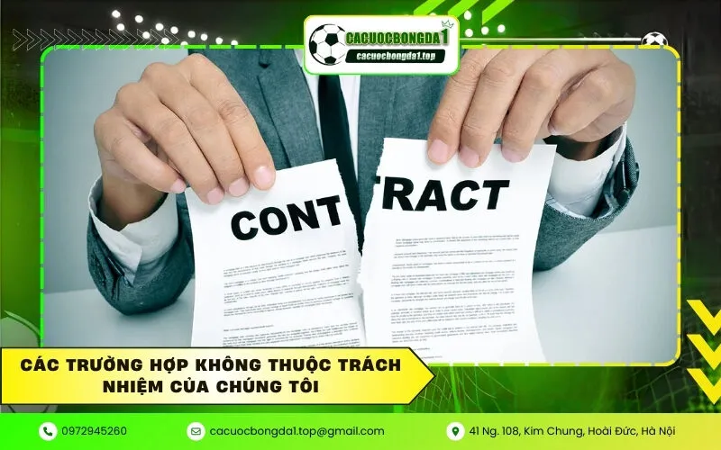 Các Trường Hợp Không Thuộc Trách Nhiệm Của Chúng Tôi